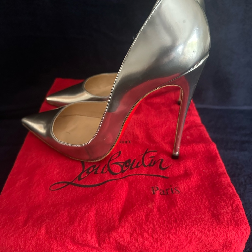 Christian Louboutin Metallic Silver Heels